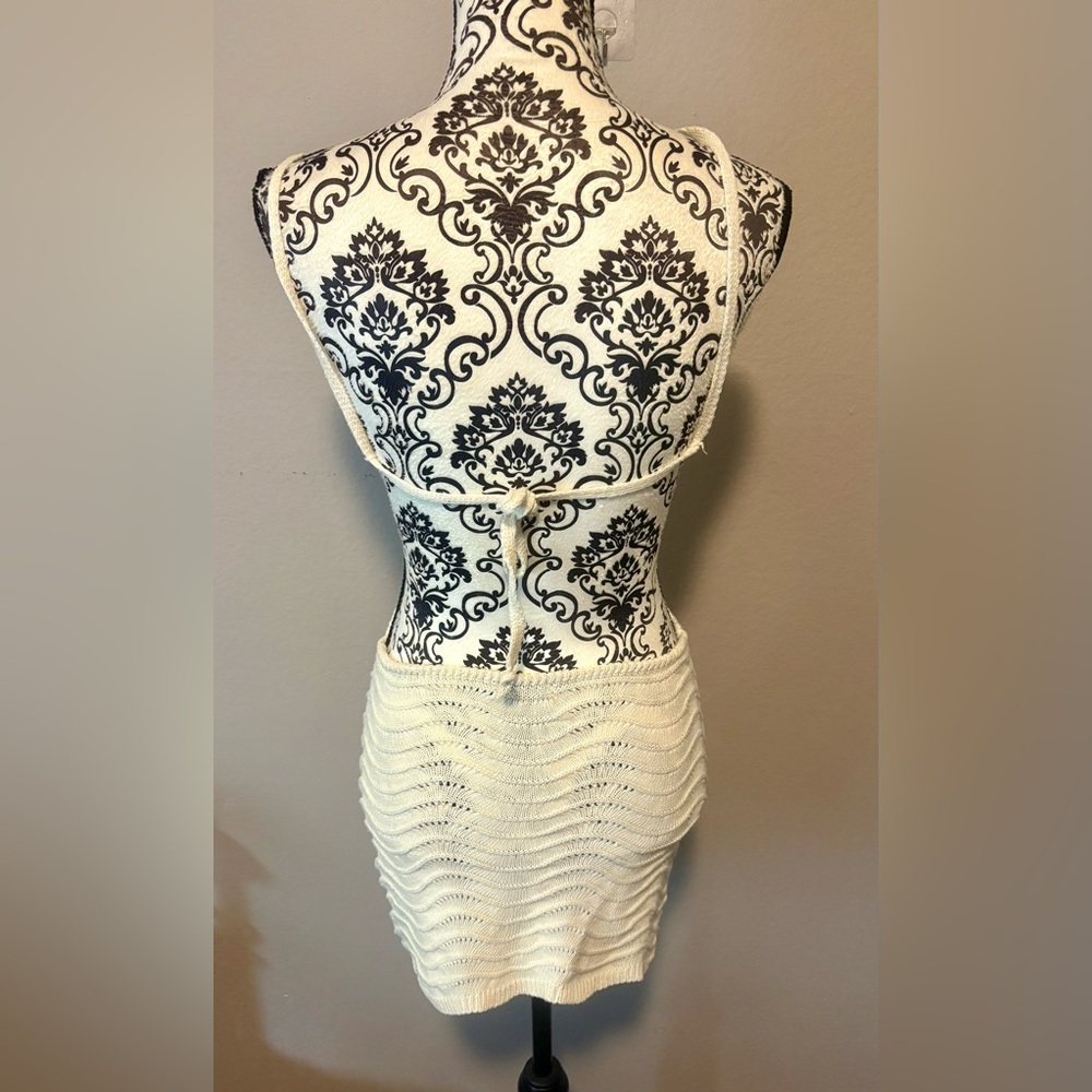 NASTY GAL Wave Crochet Cut Out Cover Up Mini Dress - Picture 4 of 8